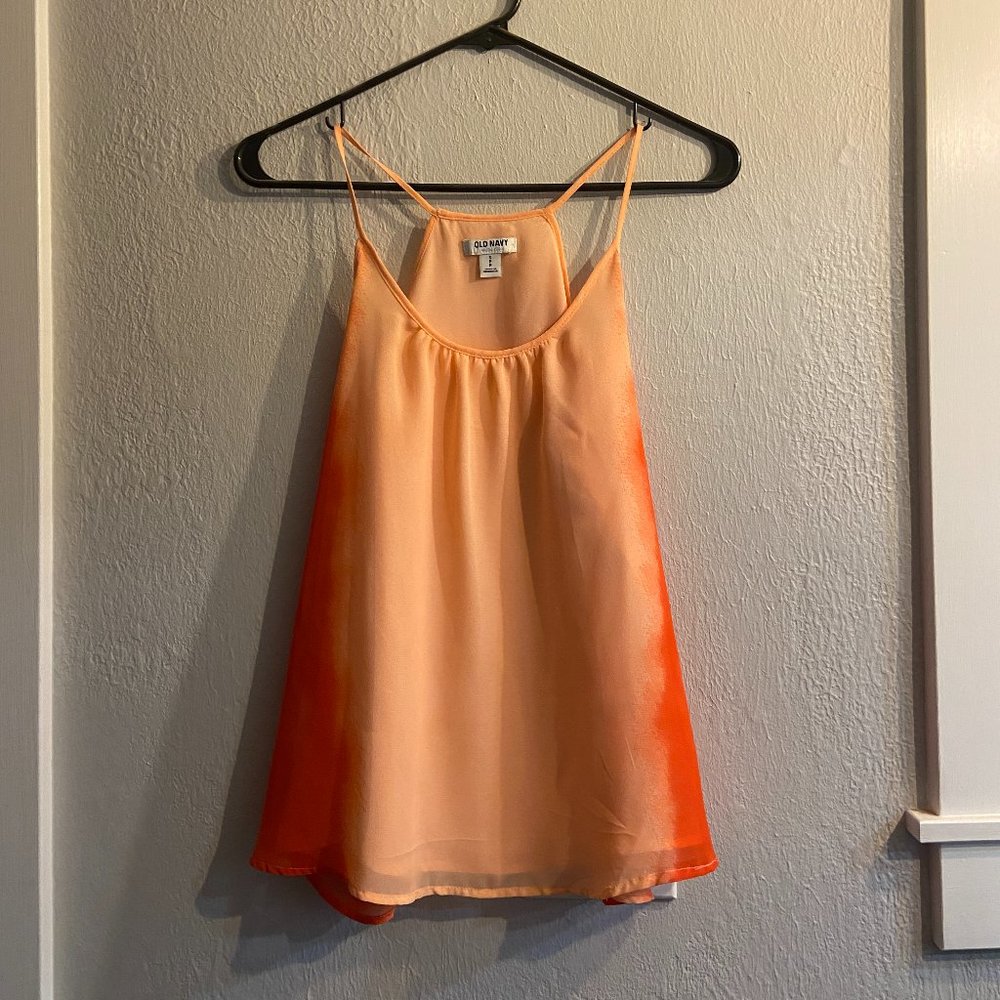 Old Navy Neon Orange Spaghetti Strap Ombre Top